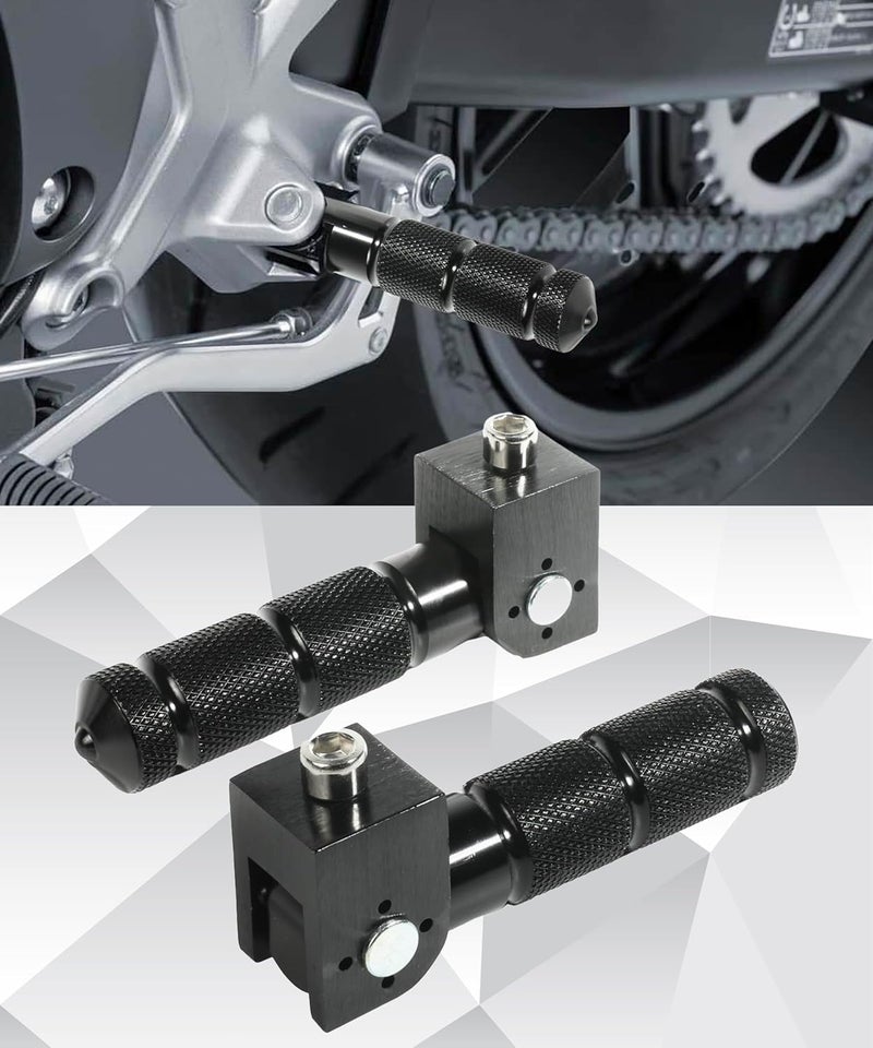 RACOONA Foot Pegs,Bike Pegs,Foldable Motorcycle Foot Pegs,Car Accessories 8MM Motorcycle Pegs,90 Degree Fixed Folding Passenger Pedal,Universal Footpeg Aluminum Pedals for Electric Motor Bicycle ATV - Image 2